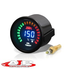 2 Digital Blue Led Oil Temperature Volt 52mm Turbo Boost Car Gauge Meter