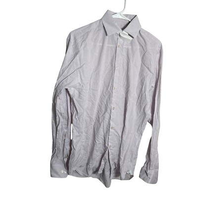 John Varvatos Shirt Men's 15 1/2 34/35 Plaid Window Pane Button Up Career Top