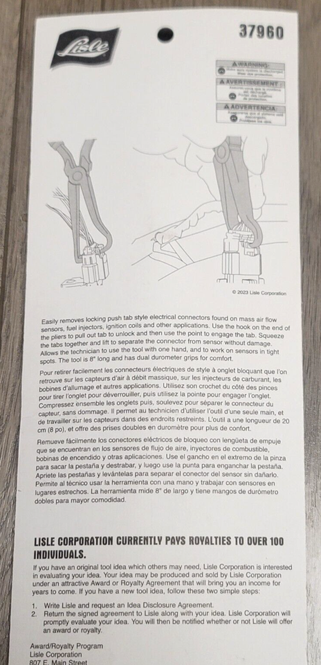 Lisle Electrical Connector Disconnect Pliers #37960 8 In. For - Foto 3