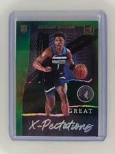 2020-21 Donruss Anthony Edwards Great X-Pectations Green Flood Holo Rookie RC