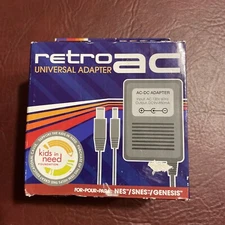 3-IN-1 UNIVERSAL AC ADAPTER SUPER NES / NES / GENESIS MODEL 1 (RETRO-BIT)...