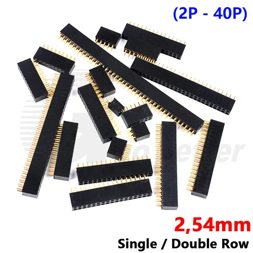 Buchsenleiste 2.54mm 0,1" weiblich Pin Header Single / Double Row für Elektronik