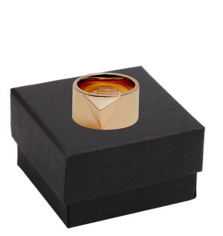 Coach Designer Spike Pyramid Rosegold Wide Band Ring # Size # 7 Gift ...