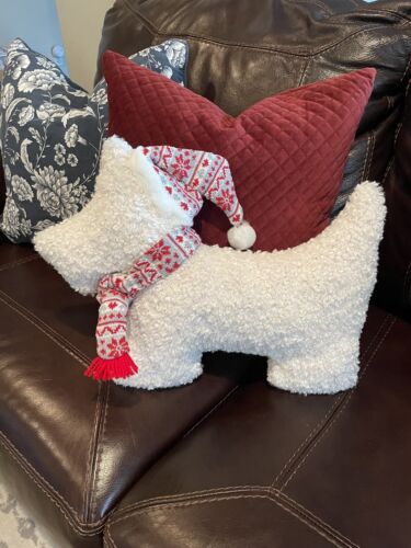 Stello the dog, Christmas pillow, Sherpa pillow, Decor pillow, Cozy pillow - Afbeelding 1 van 3