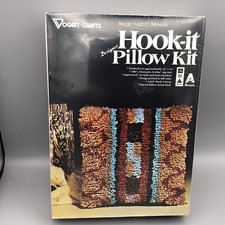 Hook Rug Shag pillow Kit New Mosaic Vogart Crafts Modern 13x13 VTG SEALED 🔥