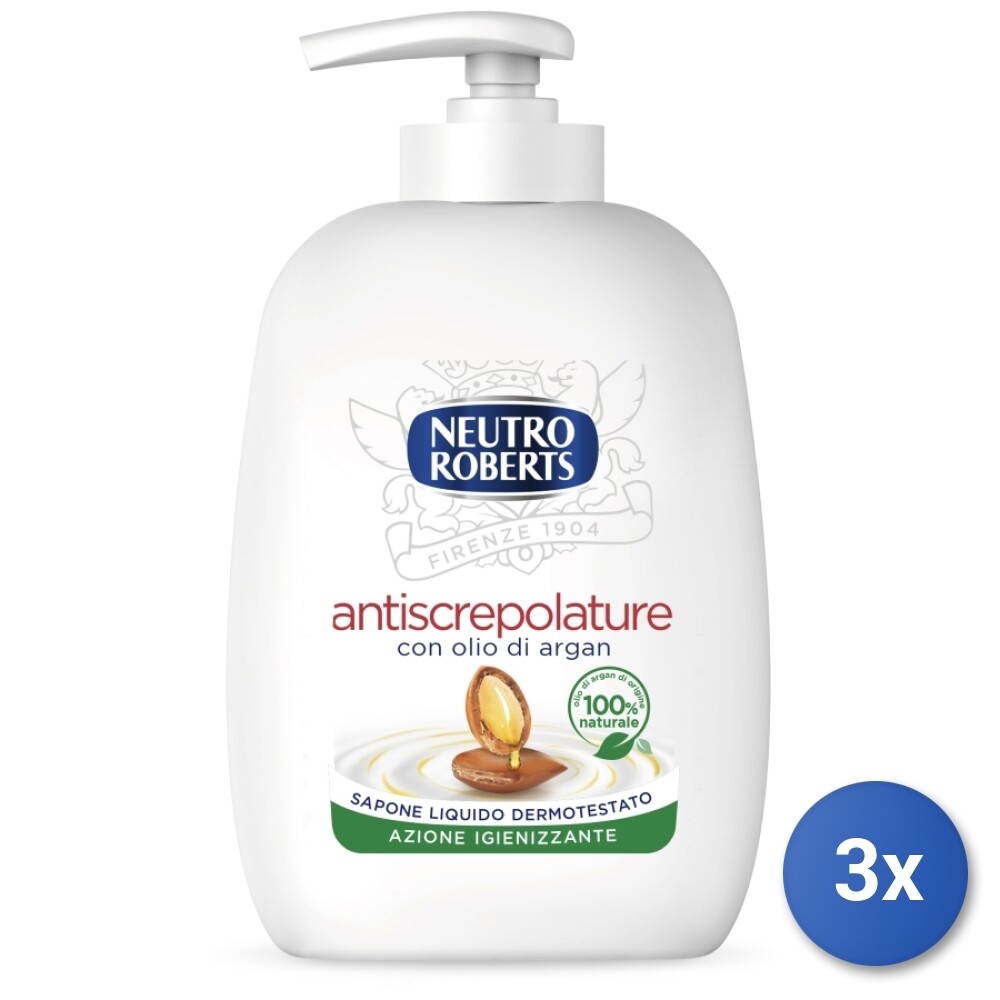 3x Neutro Roberts Antiscrepolature 200 Ml Sapone Liquido