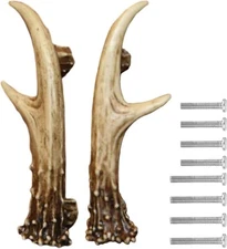 2 PK DEER ANTLER DRAWER PULL Cabinet Handle Knob SET Hunting Decor