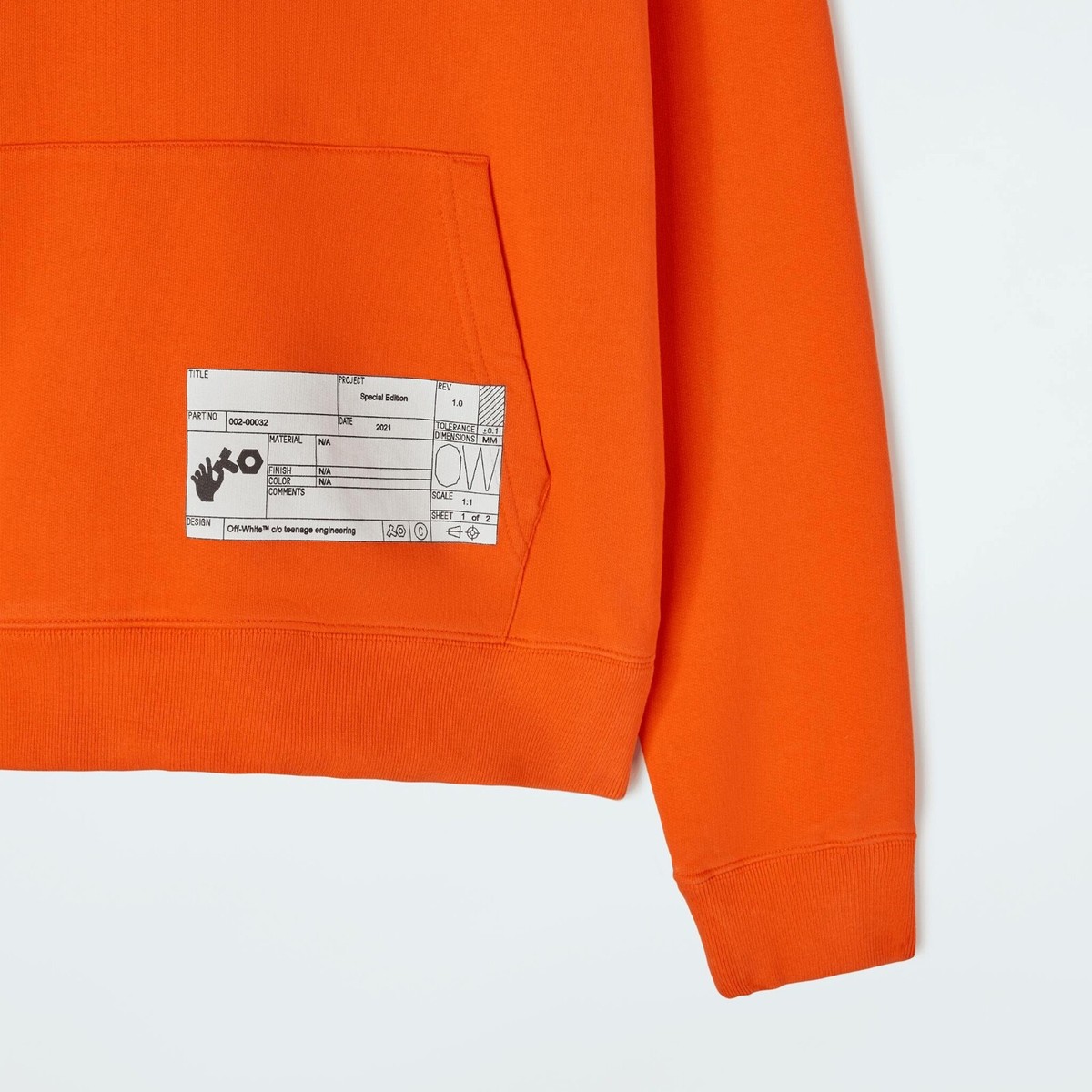 Off-White x Teenage Engineering Men's Hoodie Size L Orange Off-White x Teenage Engineering Men's Hoodie Size L Orange