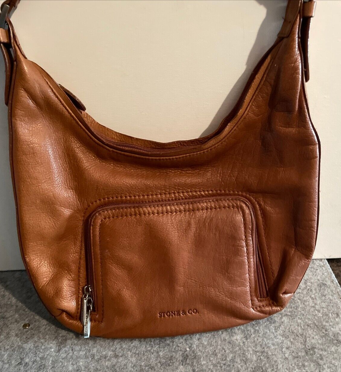 Stone and Company Medium Size Purse Tan Color Very Clean #560