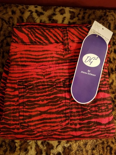 Diane Gillman DG2 Jeans Red Tiger Womens SIZE 6 Reg New W/Tags RARE!