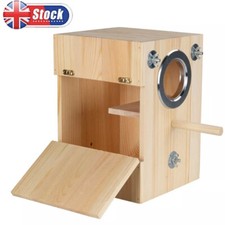 Parrot Budgie Lovebirds Wooden Nesting House Bird Breeding Box Cage Nest