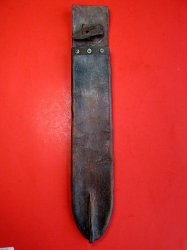 LARGE WWII MONTREAL 1942 KNIFE SHEATH MARKED ORIGINAL BIG LEATHER RARE CANADA