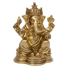 Small Brass Ganesh Bhagwan Idol Ganesha Statue Ganpati Murti for Home