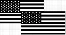 SUBDUED AMERICAN FLAG STICKER 4 x 2.5 inch twin pack