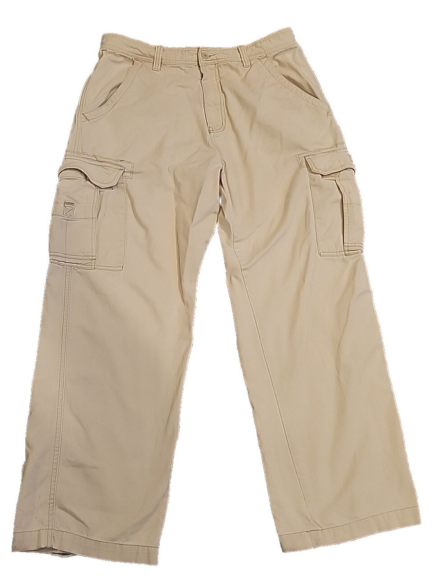 【U LAN】Brick Vintage Wide Cargo Pants VINTAGE UNION BAY Cargo Pants 36x32 Khaki Y2K 90s Baggy