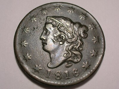 1816 Large Cent (XF, N-7, R-3, & Attractive) | eBay