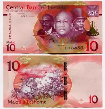 Lesotho 10 Maloti 2021 P 26 NEW UNC BANKNOTE