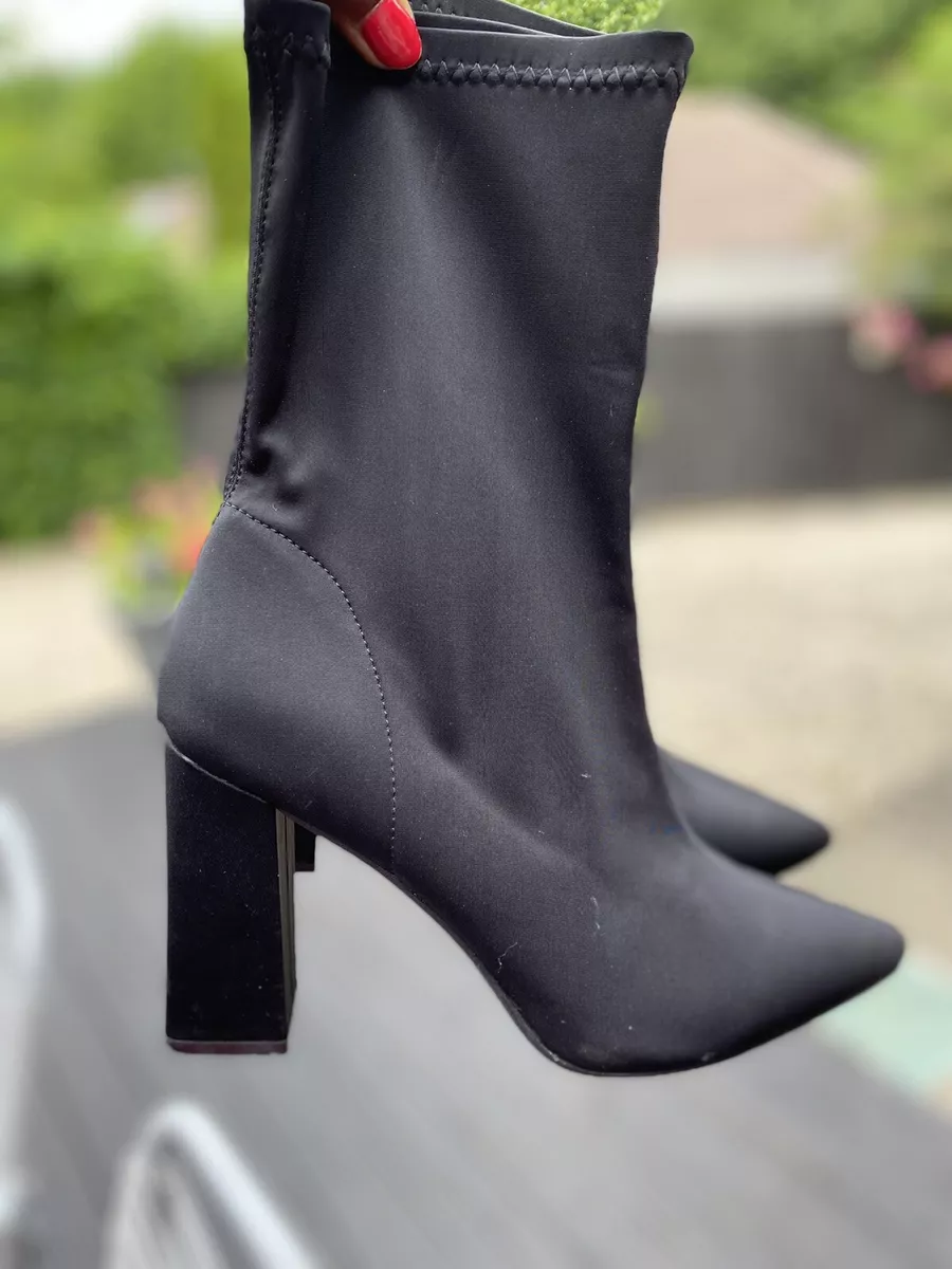 Black lycra cheap ankle boots
