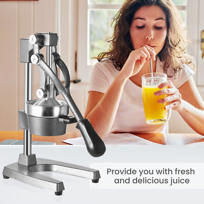Heavy Duty Manual Fruit Juice Press - Aluminum Alloy Citrus Squeezer, Silver