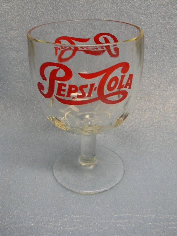 UNIQUE SWEET VINTAGE 1970'S PEPSI-COLA SODA SNIFTER GOBLET GLASS NORTH CAROLINA
