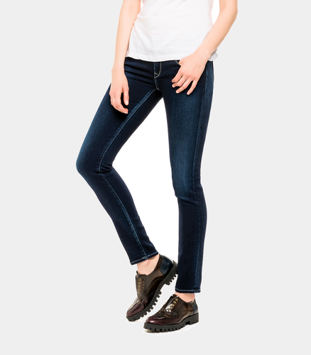 REPLAY Rose Jeans Attillati Blu Scuro Nuovo Con Etichetta Pantaloni Da  Donna In Denim Di Marca Abbigliamento | eBay