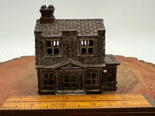 Antique AC Williams Cast Iron Victorian House  Still bank 3.25" x 2.25"--1192.25