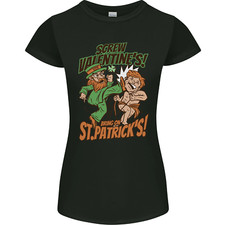 Screw Valentines Day Funny St Patricks Womens Petite Cut T-Shirt