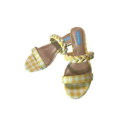 Draper James Yellow Gingham Stella Shoes Sandals Women's Size 9