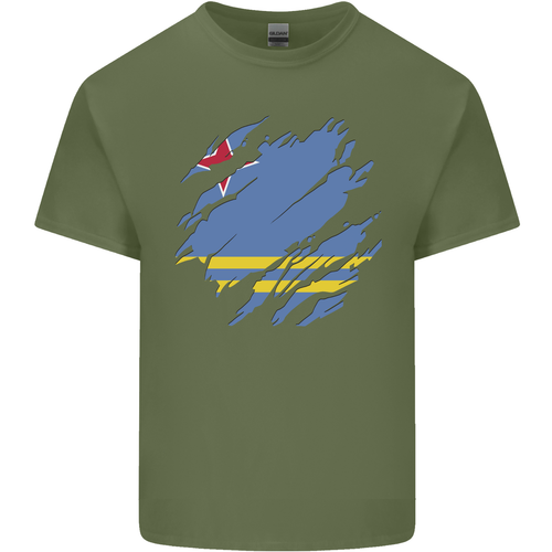 Torn Flag Aruba Mens Cotton T-Shirt Tee Top - Picture 6 of 19