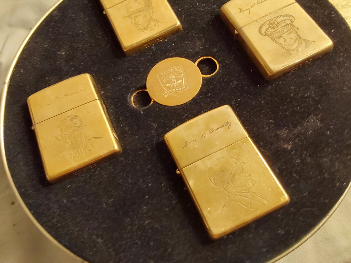 1994 Zippo Boxed WWII D-Day Brass Normandy 50th Anniversary 4 