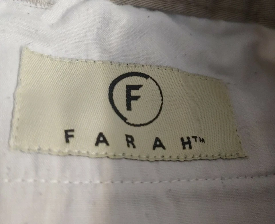 Pantalones Cortos Farah Para Hombre 44 Beige Caqui Bolsillos con Cremallera Algodón Frente Plano Pesca Foto 3 de 4