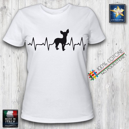 T-shirt donna chihuahua I Love Chihuahua lady slim fit idea regalo dog cane - Picture 3 of 4
