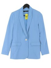 Hallhuber Women's Blazer Uk 8 Blue Polyester With Elastane, Viscose Overcoat