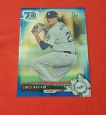 2017 Bowman Draft James Marinan 70th Anniversary Blue Chrome Refractor #072/200 