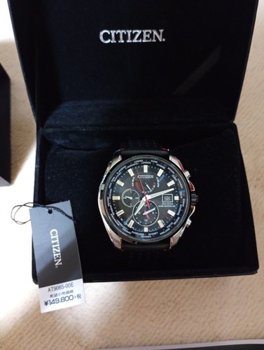 Citizen AT9065-00E Cal.H820 Eco-Drive Jour Date Boîte Solaire Montre Hommes Auth - Photo 1 sur 10