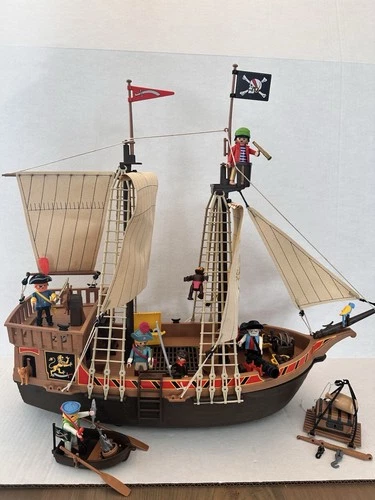 Playmobil Pirate Ship 3053. + 3792, 3793, 3863. +Poster. Vintage 1991
