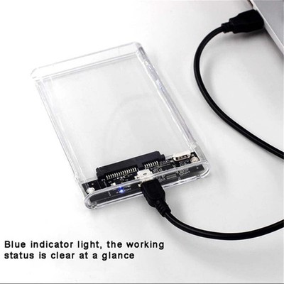 Transparent HDD Case HDD Enclosure 2.5 Inch SSD SATA To USB2.0 Type-C Adapter Po