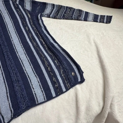 American Eagle Mens Blue Striped Baja Hoodie Knit Cotton Sweater Size M YEAR2014 image 18