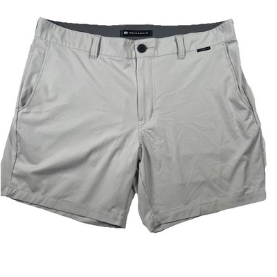 Travis Mathew Wanderlust Gray Shorts Men s 35 Performance 4 Way Stretch Golf EUC