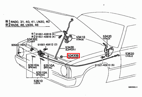 Genuine Toyota LandCruiser 80 60 Series FJ FZJ HJ BJ Bonnet Support Rod Grommet - Picture 15 of 20
