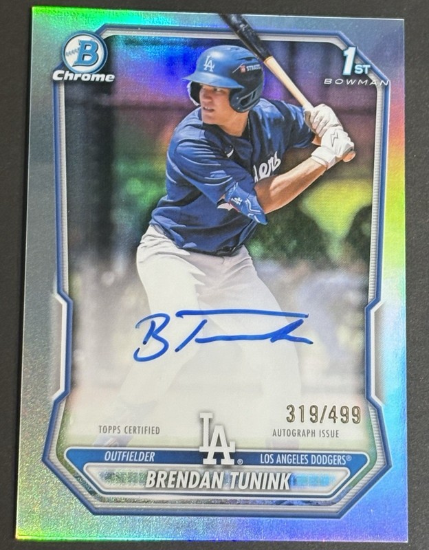2026 Bowman Brendan Tunink Refractor Auto /499 Dodgers