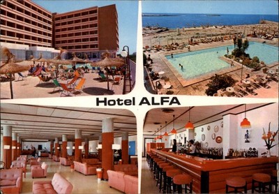 Hotel ALFA Colonia de Sant Jordi Mallorca vintage postcard s204