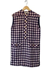 GUCCI Tunic 38 Wool RED Check 584856 ZABIN