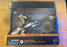Hasbro Star Wars Black Series Mandalorian Speeder Bike Scout Trooper & Child