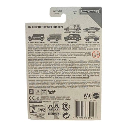 Matchbox '02 Humvee H2 SUV Concept - Tootsie Roll - Sweet Rides Serie 3/6 - Bild 2 von 2