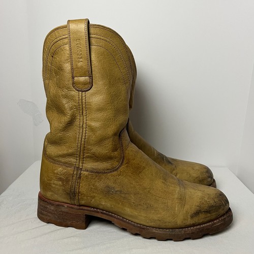 Tecovas The Stockton Ranch Men's 10.5 Roper Boots Leather Wheat Bison ...