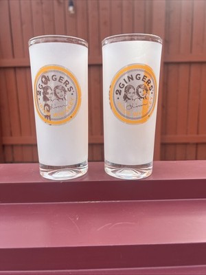 Set of two 2 Gingers Irish Whiskey Frosted Highball Glasses