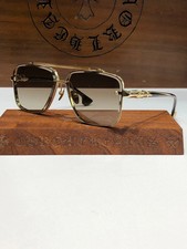 Chrome Hearts CH8239 Sunglasses Gold Glasses Brown Lenses Unisex 63-12-149