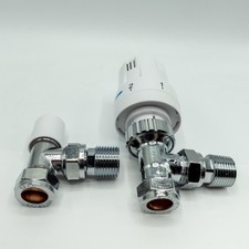 Lux Heat Angled Basic Thermostatic Valve Set