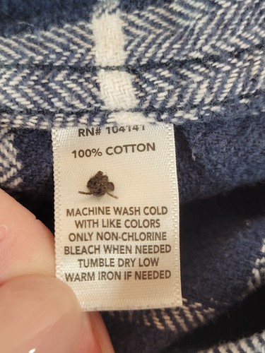 Field and Stream Womens Blue and White Plaid Flannel Shirt 3XL Autumn Fall - Picture 12 of 13